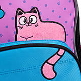 Рюкзак шкільний напівкаркасний 1Вересня S-97 Pink and Blue, фото 6