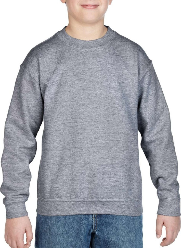 Світшот дитячий Gildan Crewneck (Темно-Серый Меланж 7-8 лет)