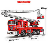 Конструктор велика дитяча пожежна машина з рухомими елементами та чоловічками 751дет Конструктори пожежні, фото 9