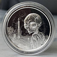 Інвестиційна срібна монета "Інопланетянин (Прибулець)" серії "Ghana Alien" 1 унція чистого срібла, Гана, 2021