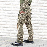 Штани військові літні тактичні з наколінниками для ЗСУ Піксель РІП СТОП, штани армійські, розмір 46-62, фото 4
