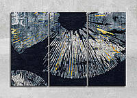 Мінімалістична Картина Око Чорно-Золота палітра Абстракція Сучасний декор на стіну Мазки фарб Арт