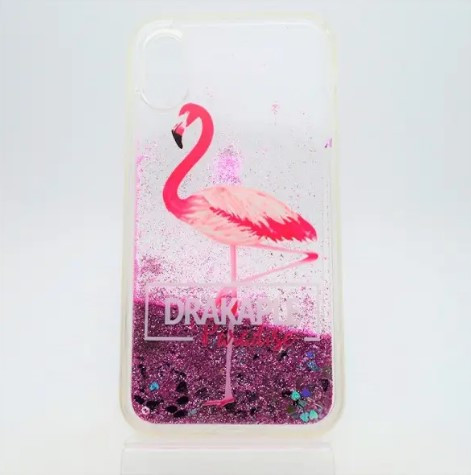 Чохол накладка Glitter Water для iPhone X/iPhone XS Flamingo