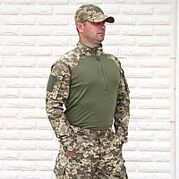 Боевая рубашка убакс зсу летняя тактическая РИП СТОП мультикам с налокотниками для военных, размер 46-62
