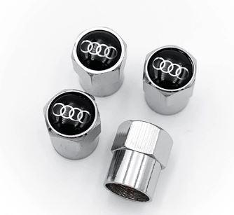 Захисні ковпачки на ніпеля AUDI (АУДІ) 4 шт. Класичні Хром лого
