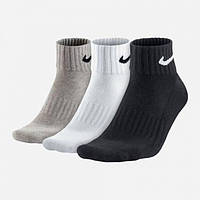 Носки Nike U Nk V Cush Ankle-3P Value Черный Белый Серый 3 пары (38-42) М (SX4926-901)