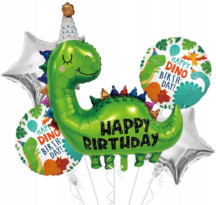 Фонтан з кульок Динозаврик з ковпаком та зірками