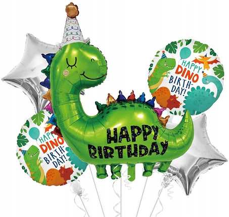 Фонтан з кульок Динозаврик з ковпаком та зірками, фото 1