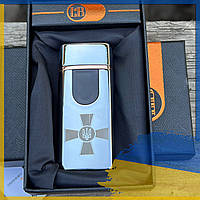Электронная сенсорная USB зажигалка с Герб ЗСУ в подарочной упаковке (334214)
