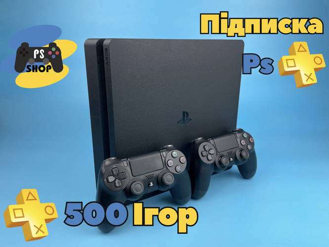 Купити Playstation 4 Slim 1ТБ, Підписка PS Plus Deluxe, + 500 Ігор ...