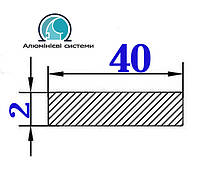 40х2 мм / смуга 1 метр / анодована
