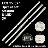 LED подсветка TV 32" inch 3V 8-led Panda: LE32D51A LE32D31S Bravis: LED-32D66 1шт.