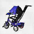 Триколісний велосипед із ручкою та козирком для хлопчика Best Trike 6588-33-458, колеса піна, музична фара, фото 8