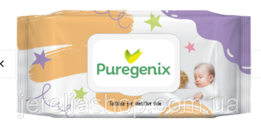 Вологі серветки для дітей Puregenix, 72 шт