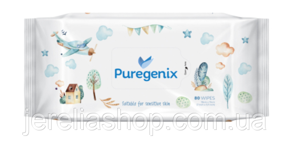 Вологі серветки для дітей Puregenix, 80 шт