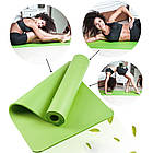 Килимок для йоги та фітнесу 173х61х0,5 см, Салатовий / EVA килимок для спорту / Мат для йоги / Йогомат, фото 2