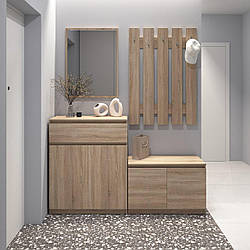 Передпокій із дзеркалом, вішалкою й тумбами, комплект у передпокій No2