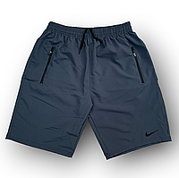 Шорты мужские спортивные плащёвка микрофибра Nike, размеры 48-56, серые, 011597
