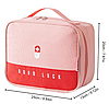Велика аптечка для ліків рожева медична сумка-органайзер, кейс-валіза для зберігання медикаментів, фото 3