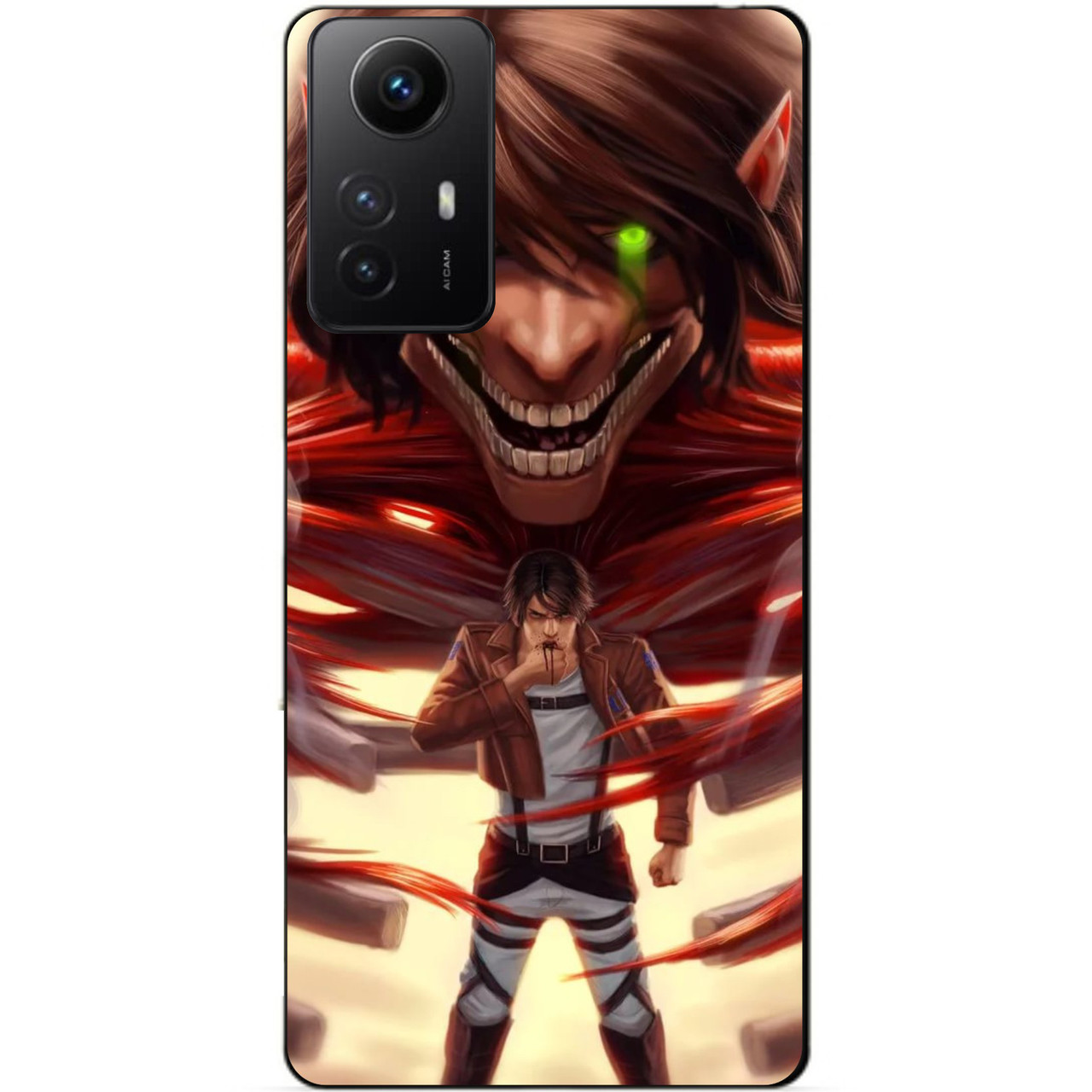 Силіконовий бампер чохол для Xiaomi Redmi Note 12S з малюнком Attack on Titan