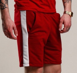 Чоловічі спортивні шорти з лампасами легкі трикотажні, червоні, сірі, сині, розмір XS, S, M, L, XL