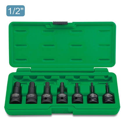 Набір ударних головок HEX 1/2" 4-14мм 7шт TOPTUL GDAI0702, фото 1