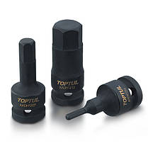 Набір ударних головок HEX 1/2" 4-14мм 7шт TOPTUL GDAI0702, фото 4