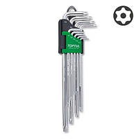 Г-образные ключи TORX TOPTUL T10 Т15 Т20 Т25 Т27 Т30 T40 Т45 Т50 единиц супердлинные с отверстием Shop