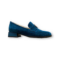 Туфли женские синие замшевые на низком каблуке P936-K440-G19A Brokolli 2534
