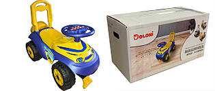 Іграшка дитяча для катання (машинка) "Доброго вечора ми з України", музична, Doloni, 620x285x320mm, жовто-блакитна. ( 0142/17UA)