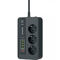 Сетевой фильтр, удлинитель Proove Power Socket PD-03 (3 Sockets + 5 USB + 1 Type-C 20W) 2М, Black