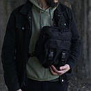 Чоловіча сумка чорна через плече COD BLACK з тканини МК, фото 7