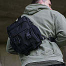 Чоловіча сумка чорна через плече COD BLACK з тканини МК, фото 6