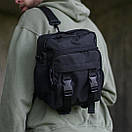 Чоловіча сумка чорна через плече COD BLACK з тканини МК, фото 5