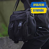 Чоловіча сумка чорна через плече COD BLACK з тканини МК, фото 3