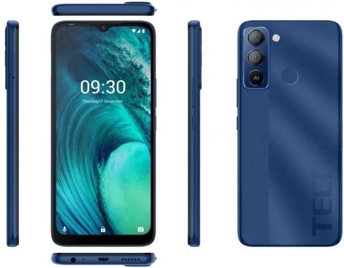 Смартфон Tecno POP 5 LTE 3/32Gb 6,52" батарея 5000 мАг зі сканером відбитків пальців синій, фото 1