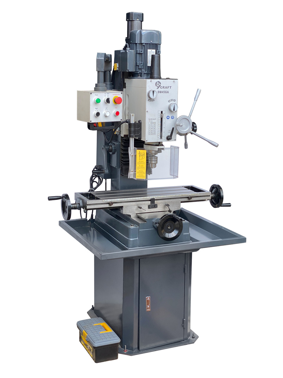 Свердлильно-фрезерний верстат 9craft DM45GA з автоподачею фрезерної голови та тумбою, фото 1