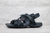 Antеc мужские летние черные сандалии на липучке. Летние мужские кожаные сандалии