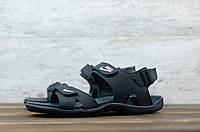 Nikе мужские летние черные сандалии на липучке. Летние мужские кожаные сандалии