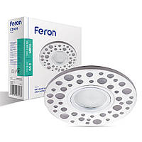Вбудований світильник Feron CD989 під лампу з RGB підсвіткою матовий білий