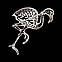 Срібна брошка Фламінго з РУБІНОМ, САПФІРОМ, СМАРАГДОМ і МАРКАЗІТАМИ (натуральний) срібло 925 пр., фото 2