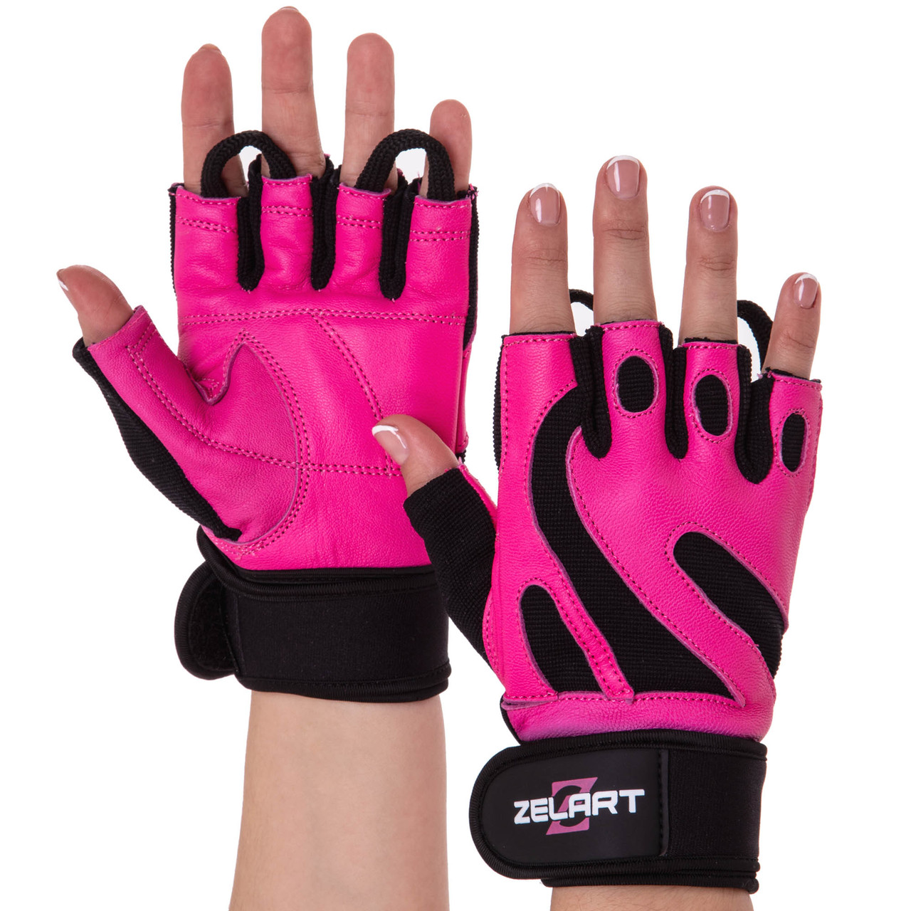 Рукавиці для фітнесу рукавички спортивні Zelart Lady Collection 161738 розмір S Pink-Black