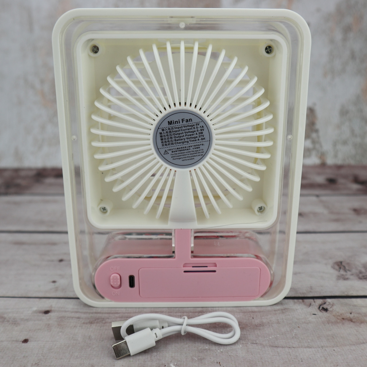 Вентилятор настольный Увлажнитель воздуха аккумуляторный Портативный с подсветкой (Оригинальные фото) - фото 5 - id-p1874541277