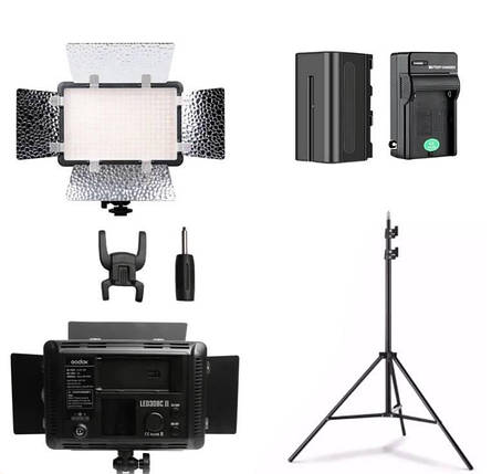 Відеосвітло Godox LED 308 C II 3200К-5600К з акумулятором + ін.у. зі стійкою 2 м, фото 2