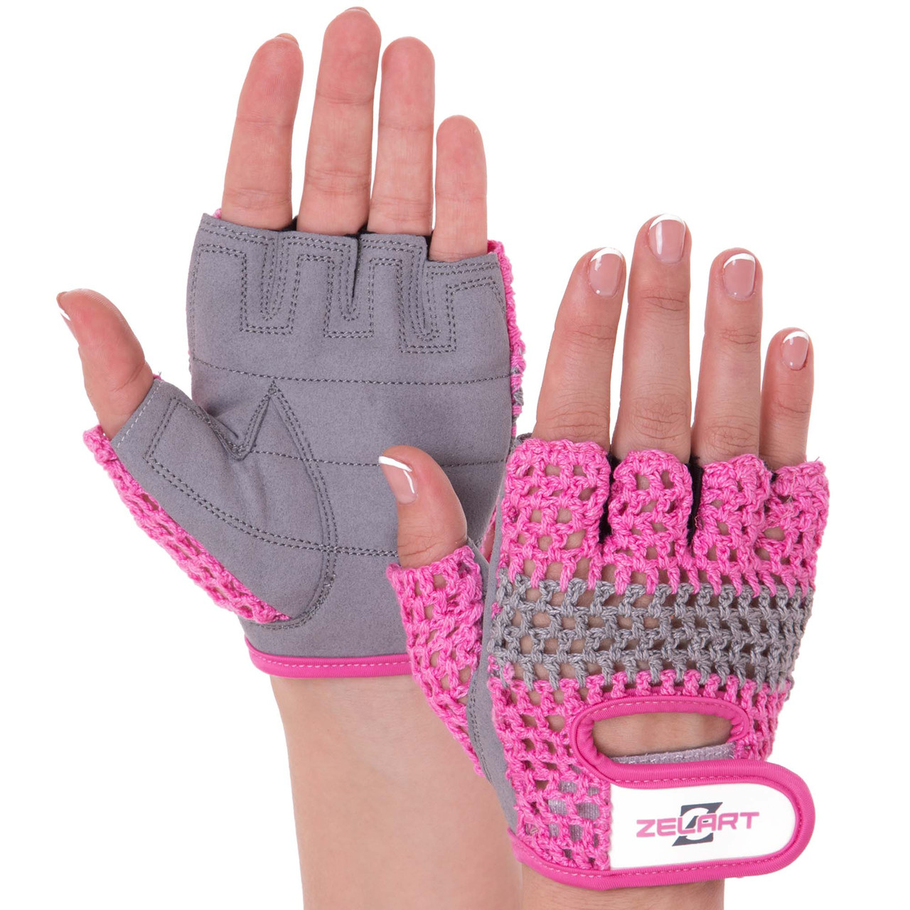 Рукавиці для фітнесу рукавички спортивні Zelart Fitness Gloves 161954 розмір XS Grey-Pink