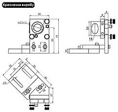 Тримач дзеркала 25 мм MHB2-25 для лазерного CO2 верстата, кріплення для дзеркала лазера, юстувальний майданчик, фото 4