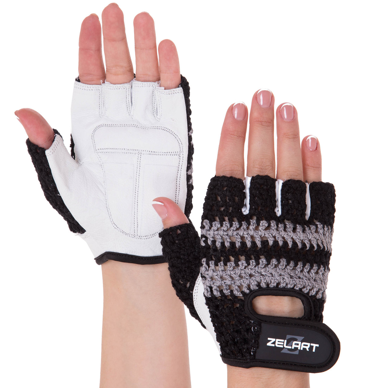 Рукавиці для фітнесу рукавички спортивні Zelart Fitness Gloves 161956 розмір XS Black-Grey-White