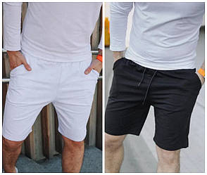 Чоловічі літні шорти класичні трикотажні повсякденні, білі, чорні, розмір S, M, L, XL, XXL