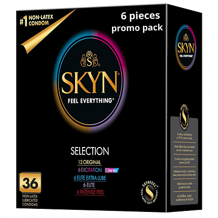 Презервативи Skyn Selection MIXPACK 6 шт безлатексні в м'якій пакованні 5 видів, фото 2