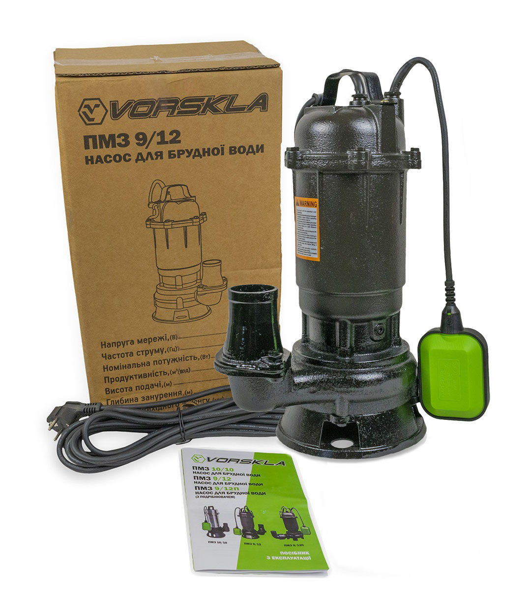 Насос для брудної води Vorskla ПМЗ 9/12 (12 кубів, чавунний корпус, УКРАЇНА), фото 1